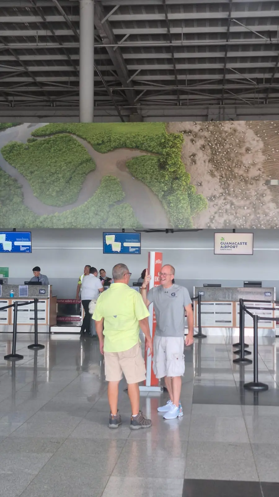 Chepe welcoming travelers at Guanacaste Airport