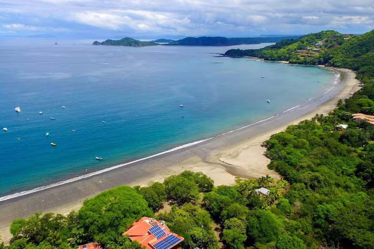 Aerial view of a tropical beach