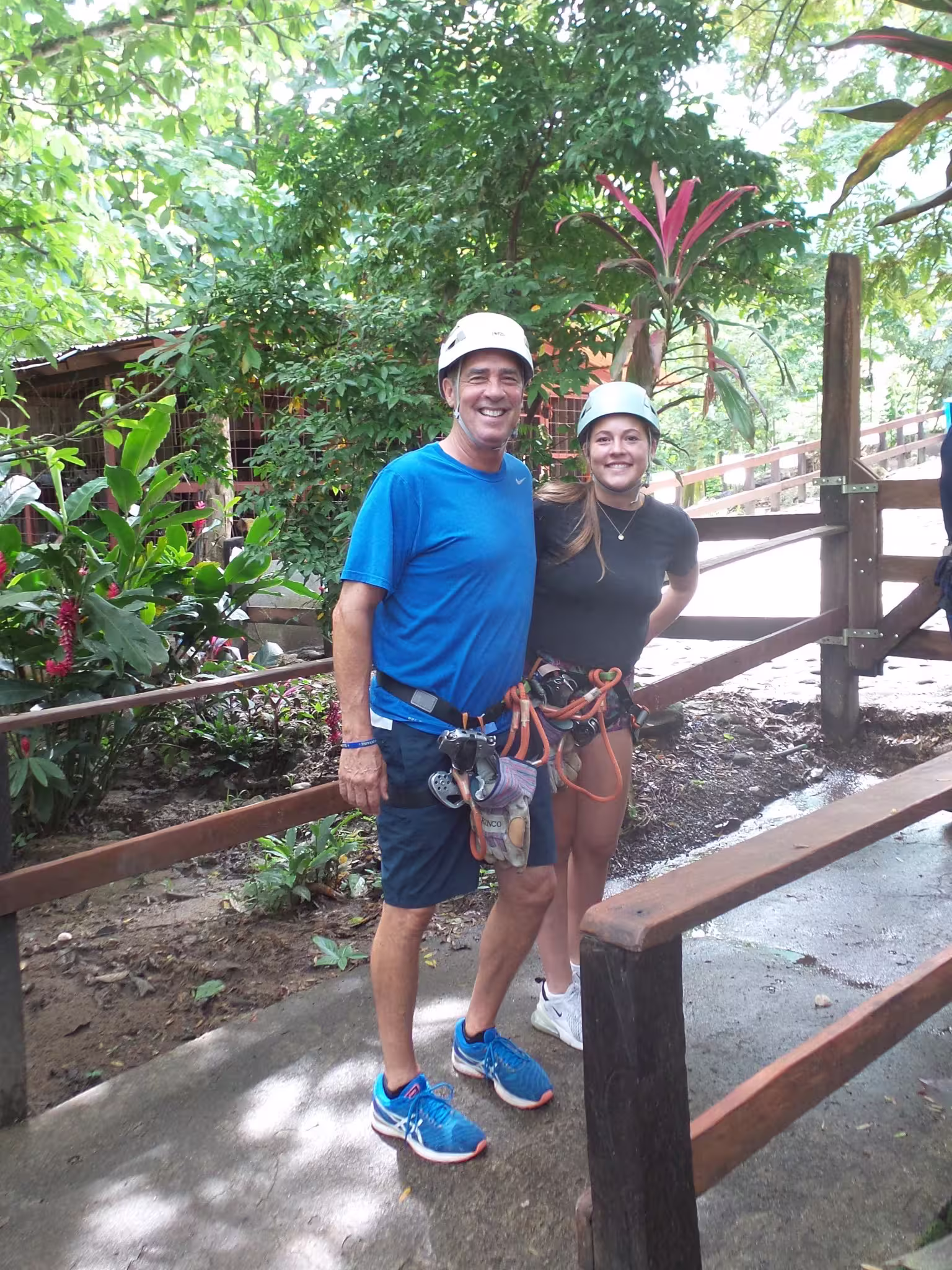 Travelers ready for a canopy adventure in Costa Rica